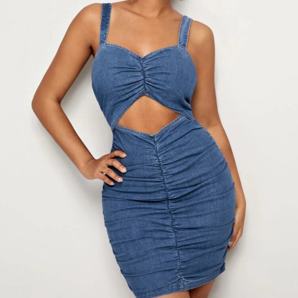 Denim mini dress